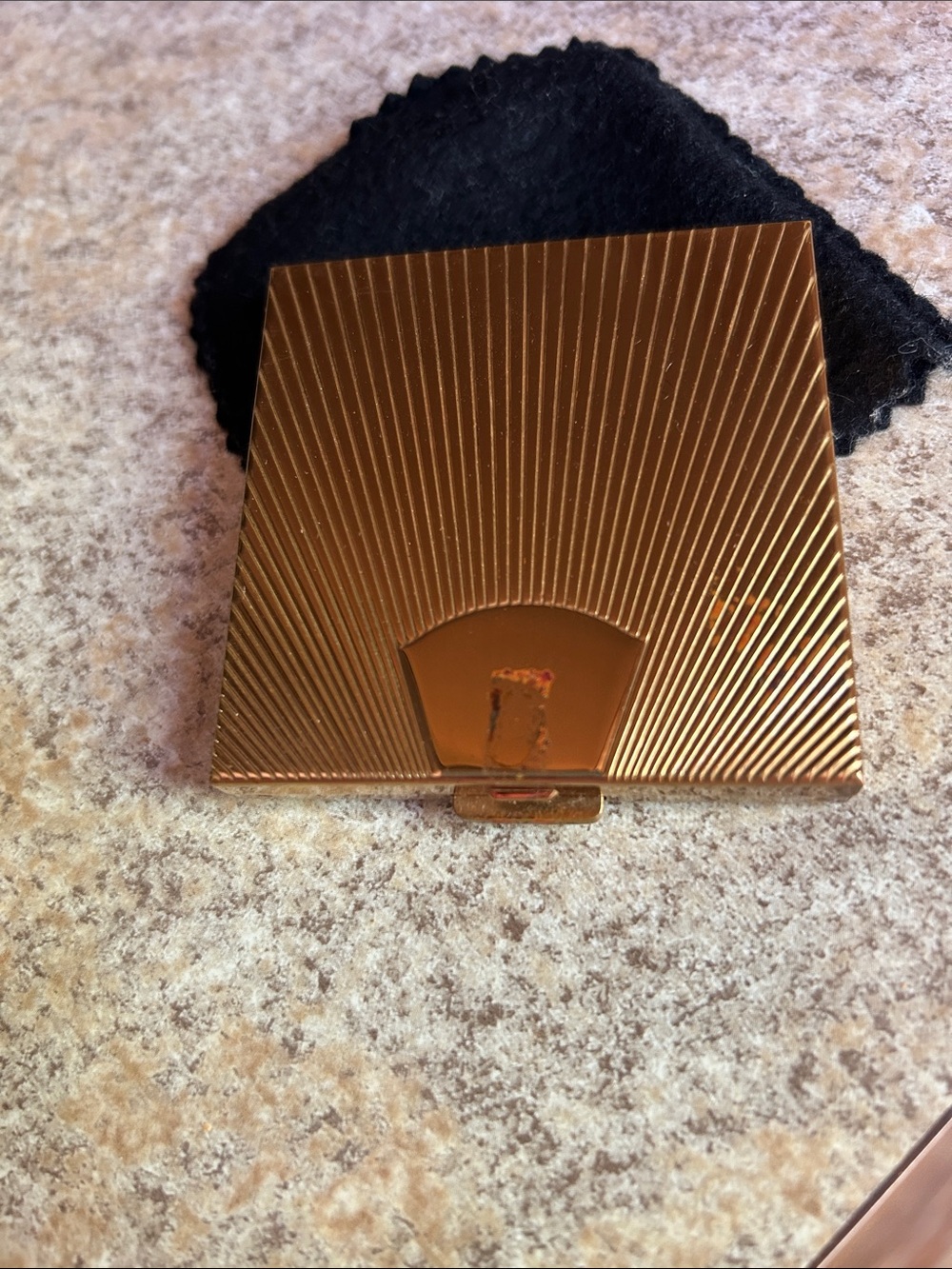 Vintage Volupte Gold Powder Compact Case